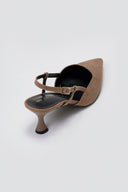 Slingback Kitten Heel Pumps TFP - Taupe Suede - thefashionproject.gr - TFP