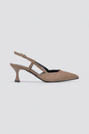 Slingback Kitten Heel Pumps TFP - Taupe Suede - thefashionproject.gr - TFP