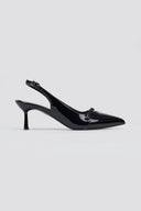 Slingback Kitten Heel TFP - Black Patent - thefashionproject.gr - TFP