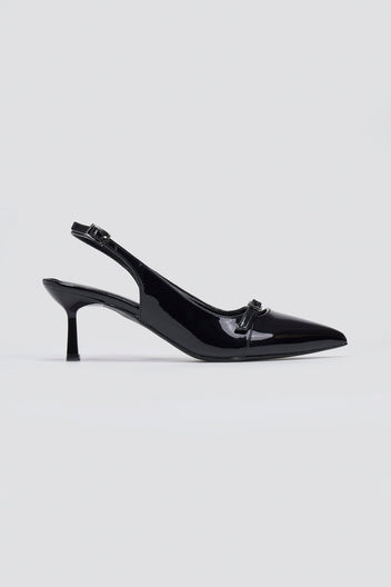 Slingback Kitten Heel TFP - Black Patent - thefashionproject.gr - TFP
