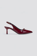 Slingback Kitten Heel TFP - Bordeaux Patent - thefashionproject.gr - TFP