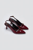 Slingback Kitten Heel TFP - Bordeaux Patent - thefashionproject.gr - TFP