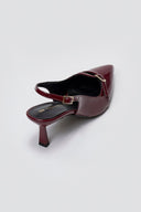 Slingback Kitten Heel TFP - Bordeaux Patent - thefashionproject.gr - TFP