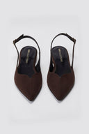 Slingback Pointed Ballet Flats TFP - Brown Suede - thefashionproject.gr - TFP