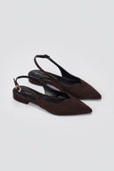 Slingback Pointed Ballet Flats TFP - Brown Suede - thefashionproject.gr - TFP