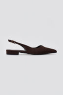 Slingback Pointed Ballet Flats TFP - Brown Suede - thefashionproject.gr - TFP