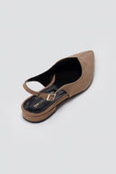 Slingback Pointed Ballet Flats TFP - Taupe Suede - thefashionproject.gr - TFP