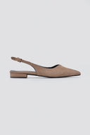 Slingback Pointed Ballet Flats TFP - Taupe Suede - thefashionproject.gr - TFP