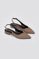 Slingback Pointed Ballet Flats TFP - Taupe Suede - thefashionproject.gr - TFP