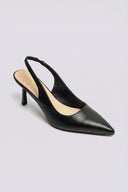 Slingback Pointed Toe Pumps - Black Matte - thefashionproject.gr - Ideal shoes