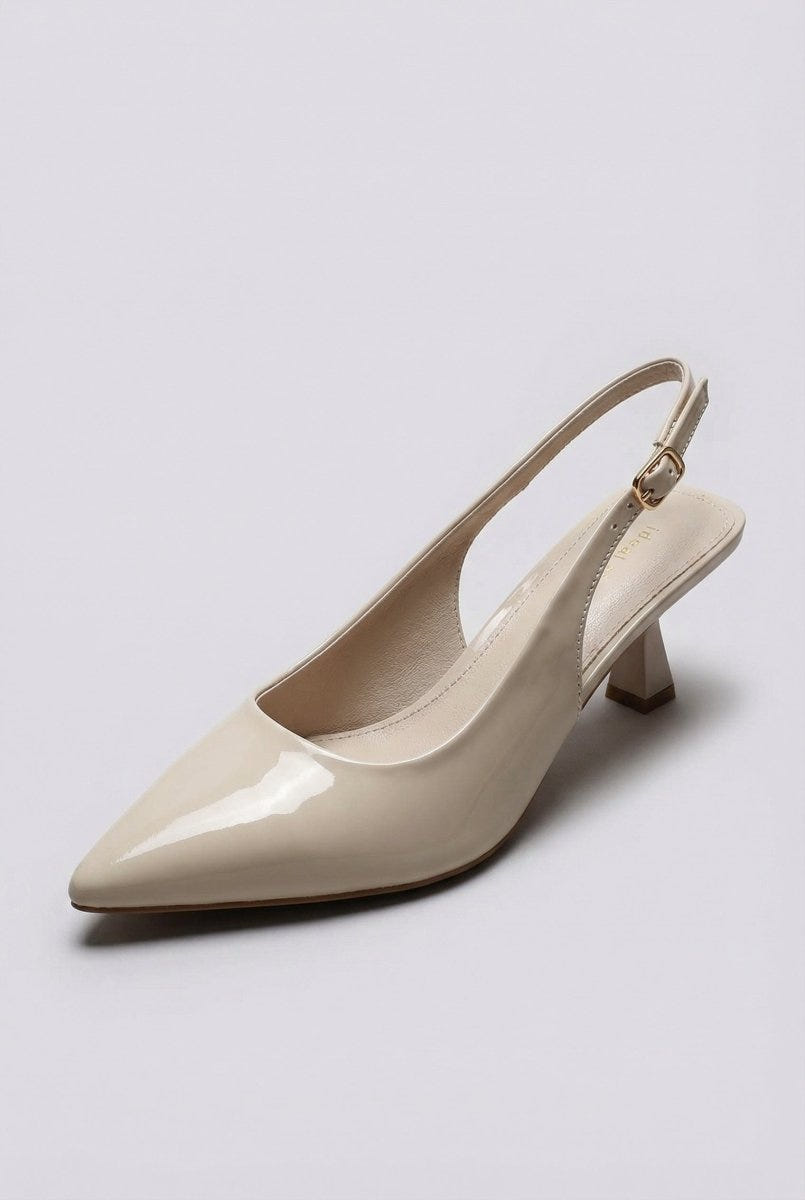 Ideal shoes - Slingback Pumps - Beige Patent