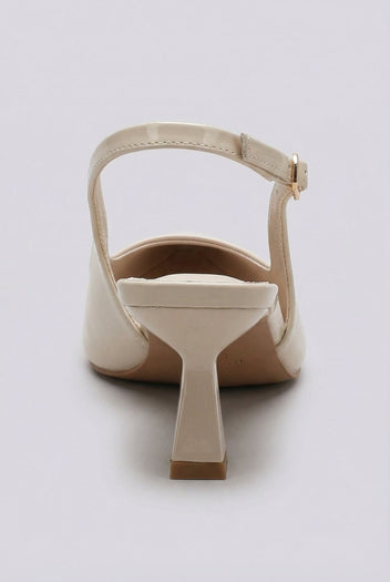 Ideal shoes - Slingback Pumps - Beige Patent