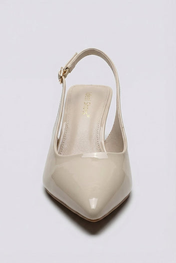 Ideal shoes - Slingback Pumps - Beige Patent