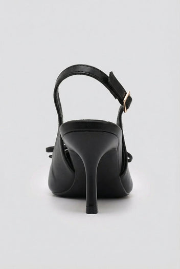 Ideal shoes - Slingback Pumps - Black Matte