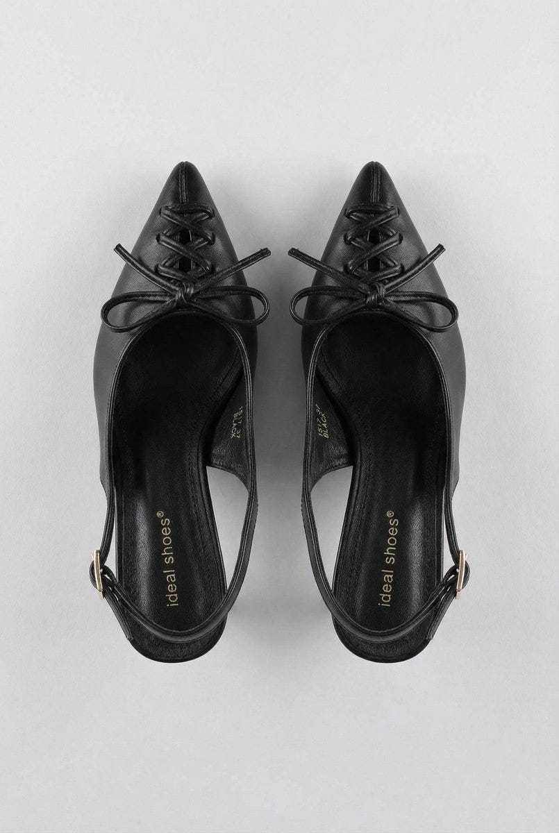 Ideal shoes - Slingback Pumps - Black Matte