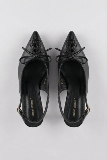 Ideal shoes - Slingback Pumps - Black Matte