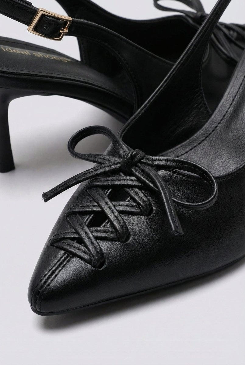 Ideal shoes - Slingback Pumps - Black Matte