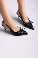 Ideal shoes - Slingback Pumps - Black Matte
