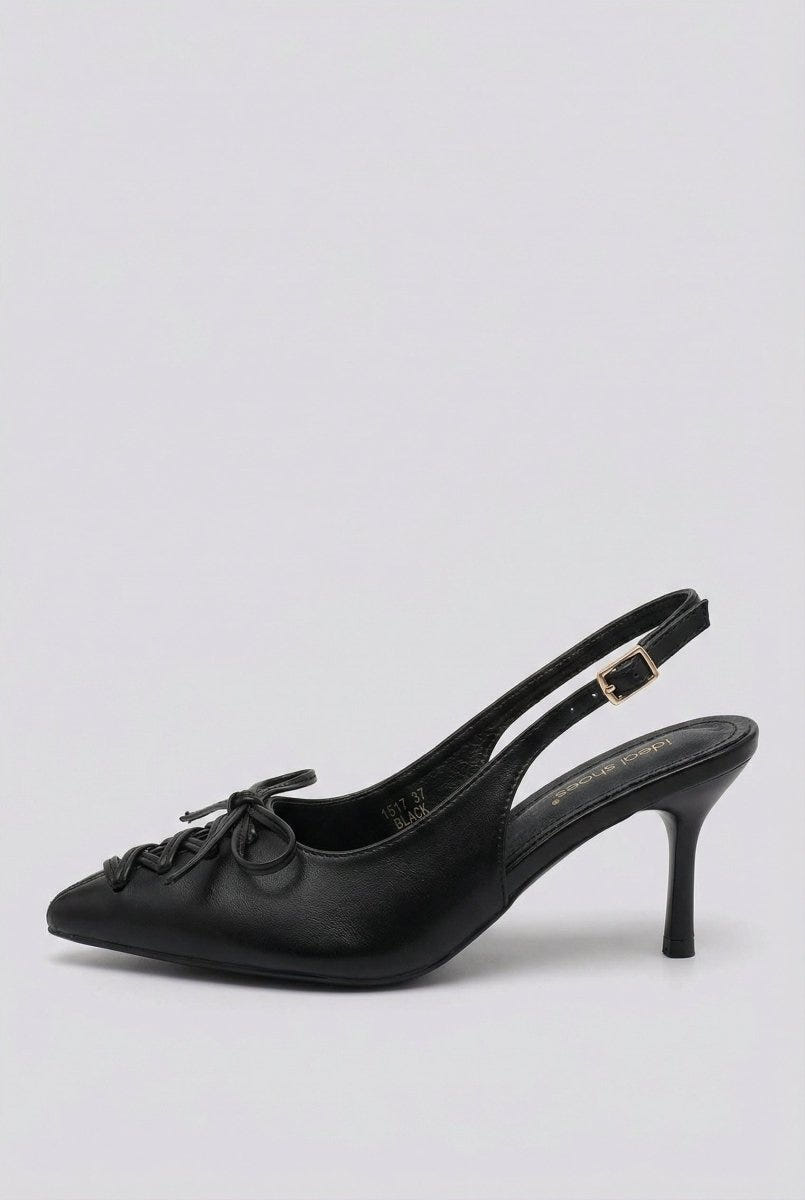 Ideal shoes - Slingback Pumps - Black Matte