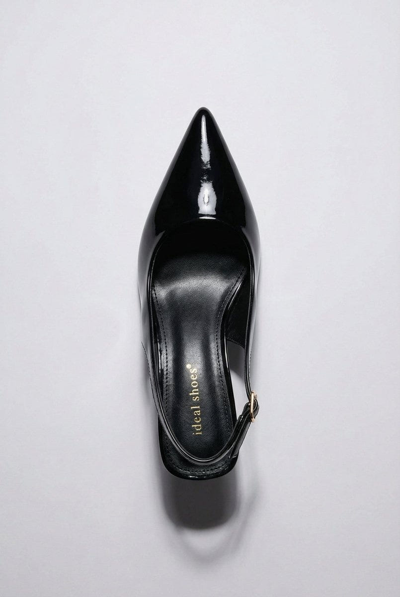 Ideal shoes - Slingback Pumps - Black Patent