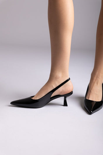 Ideal shoes - Slingback Pumps - Black Patent