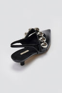 Slingback Pumps CORINA - Black Crinkled Patent - thefashionproject.gr - CORINA