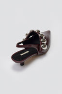 Slingback Pumps CORINA - Burgundy Crinkled Patent - thefashionproject.gr - CORINA