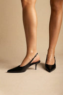 Stephan - Slingback Pumps Kitten Heel - Black Matte