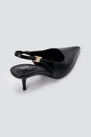 Stephan - Slingback Pumps Kitten Heel - Black Matte