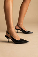 Stephan - Slingback Pumps Kitten Heel - Black Matte