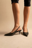 Stephan - Slingback Pumps Kitten Heel - Olive Matte