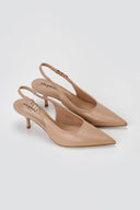 Stephan - Slingback Pumps Kitten Heel - Taupe Matte