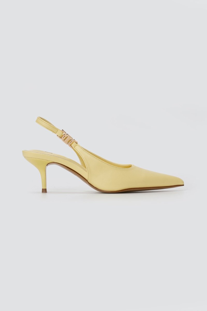Stephan - Slingback Pumps Kitten Heel - Yellow Matte