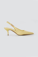 Stephan - Slingback Pumps Kitten Heel - Yellow Matte