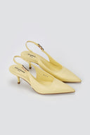 Stephan - Slingback Pumps Kitten Heel - Yellow Matte