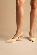 Stephan - Slingback Pumps Kitten Heel - Yellow Matte