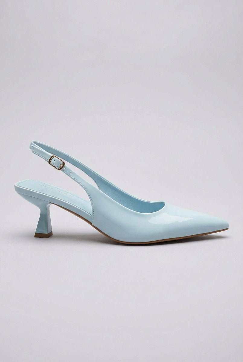 Ideal shoes - Slingback Pumps - Light Blue Patent