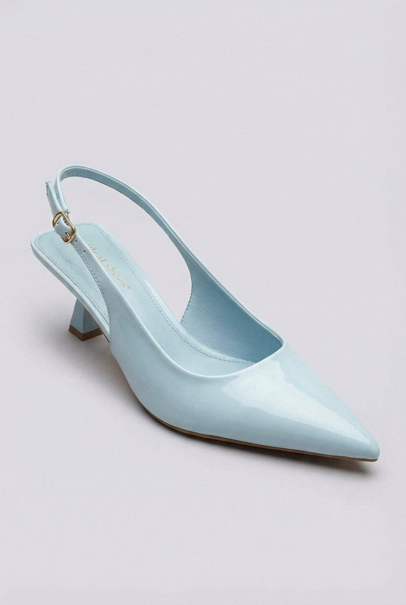 Ideal shoes - Slingback Pumps - Light Blue Patent