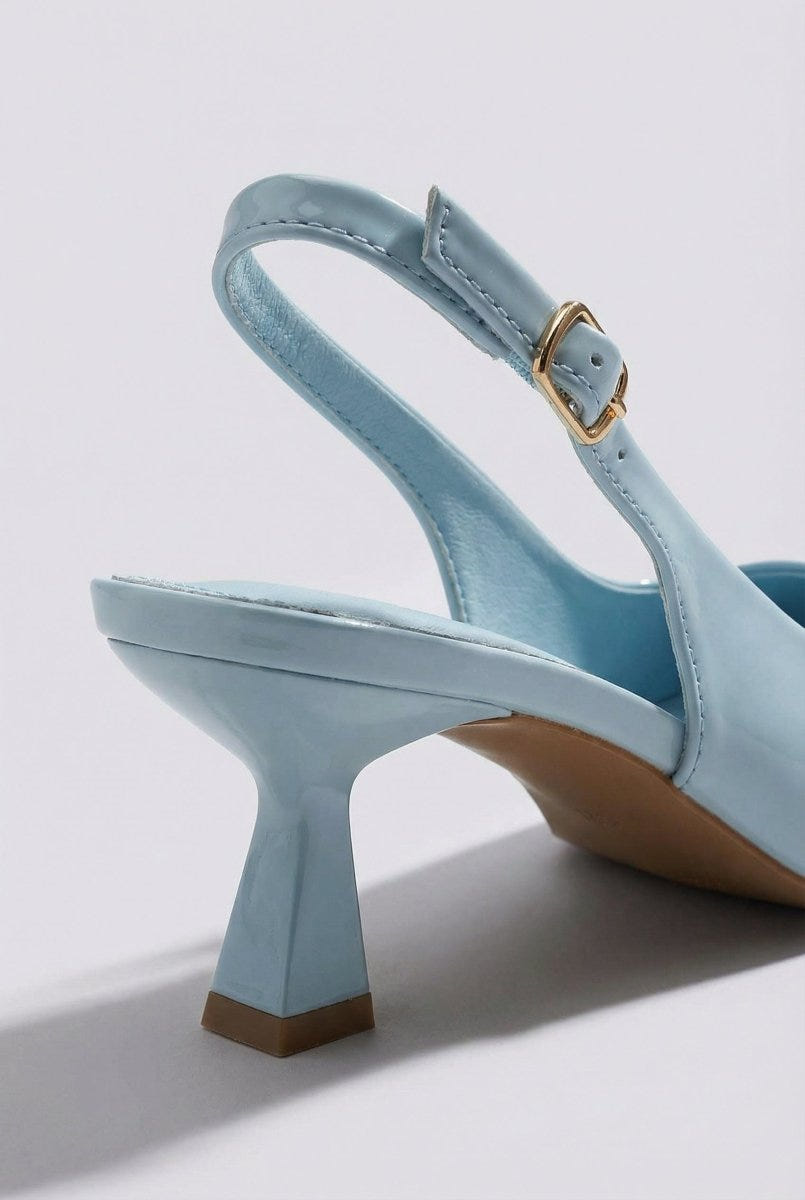 Ideal shoes - Slingback Pumps - Light Blue Patent