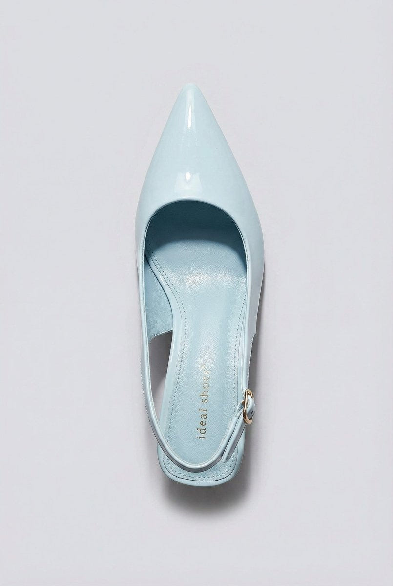 Ideal shoes - Slingback Pumps - Light Blue Patent