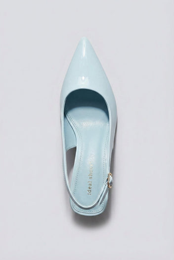 Ideal shoes - Slingback Pumps - Light Blue Patent