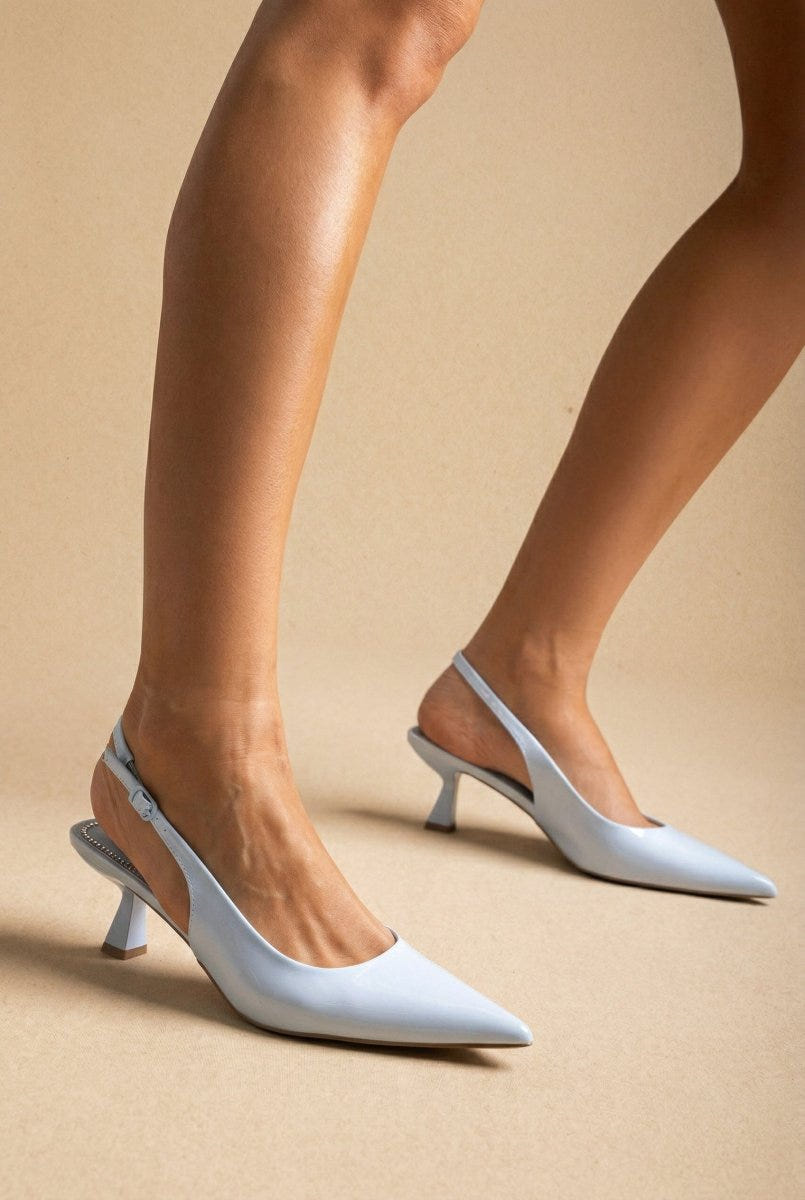 Ideal shoes - Slingback Pumps - Light Blue Patent