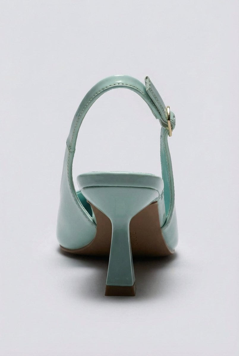 Ideal shoes - Slingback Pumps - Light Green Patent