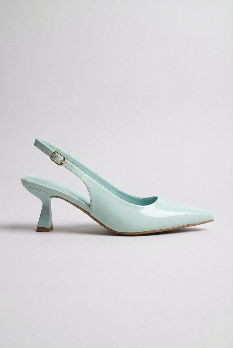 Ideal shoes - Slingback Pumps - Light Green Patent