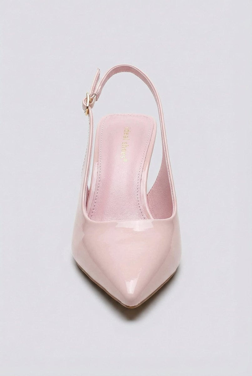 Ideal shoes - Slingback Pumps - Light Pink Patent