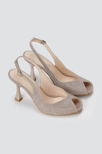 TFP - Slingback Pumps - Nude Lurex