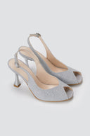 TFP - Slingback Pumps - Silver Lurex
