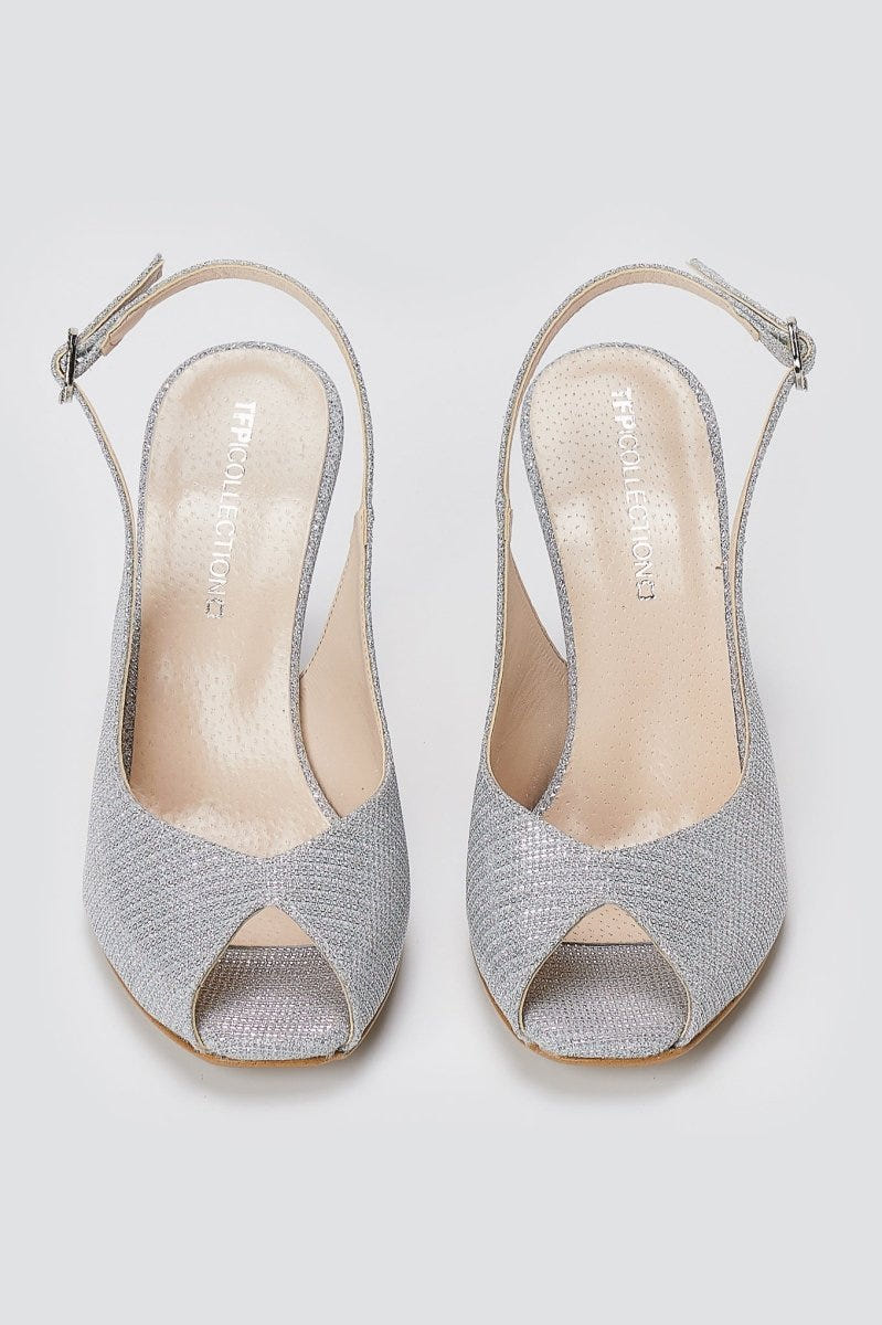 TFP - Slingback Pumps - Silver Lurex