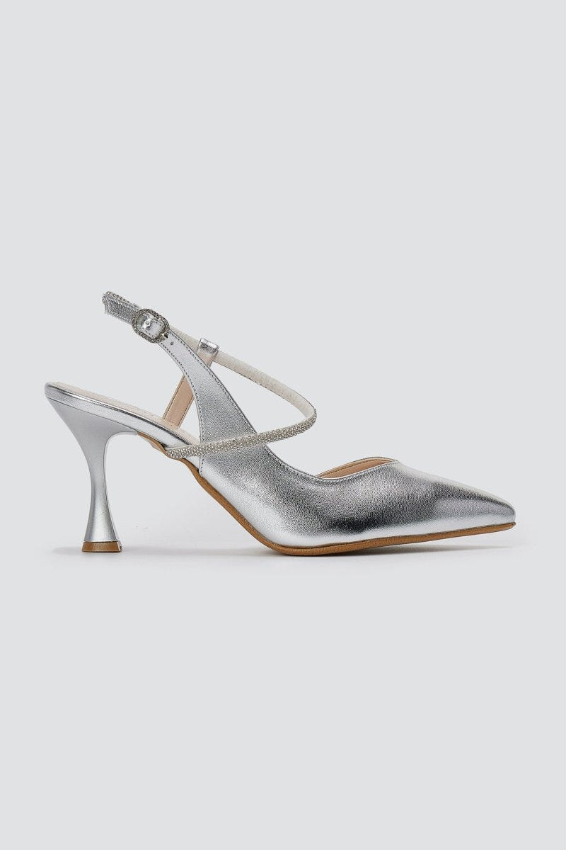 TFP - Slingback Pumps - Silver Metallic