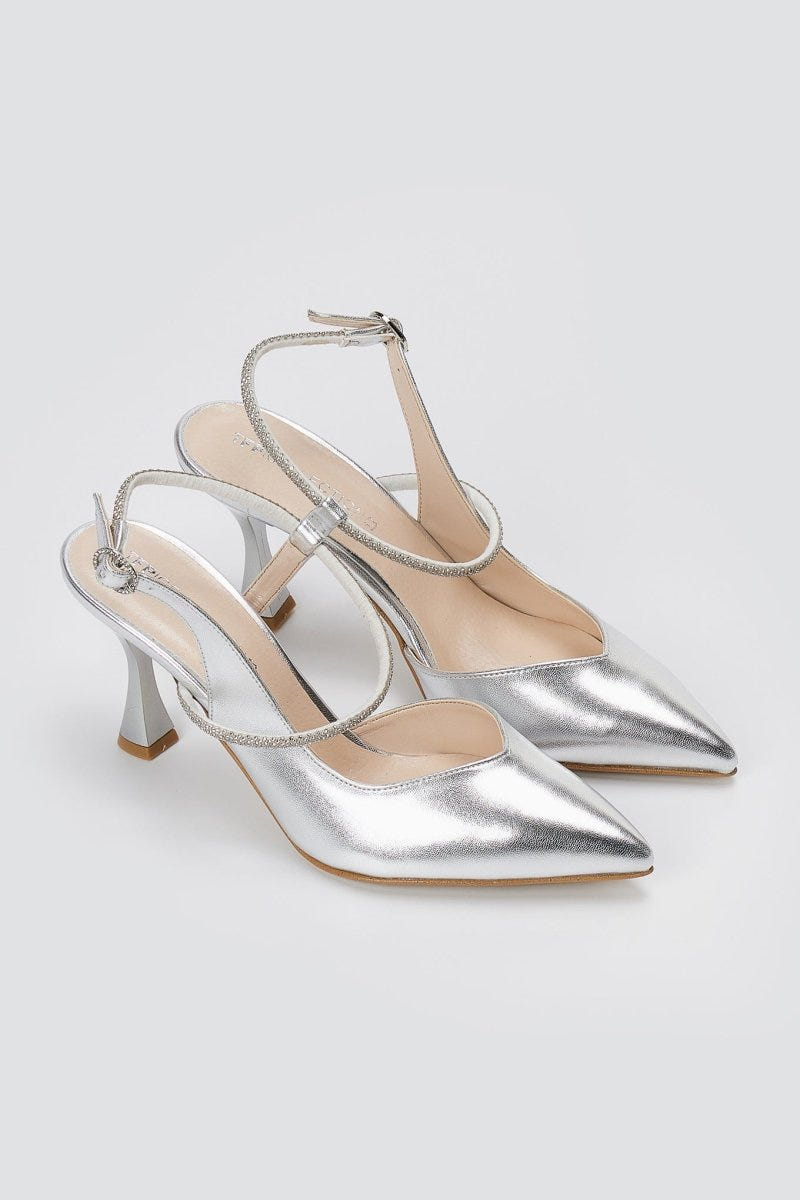 TFP - Slingback Pumps - Silver Metallic